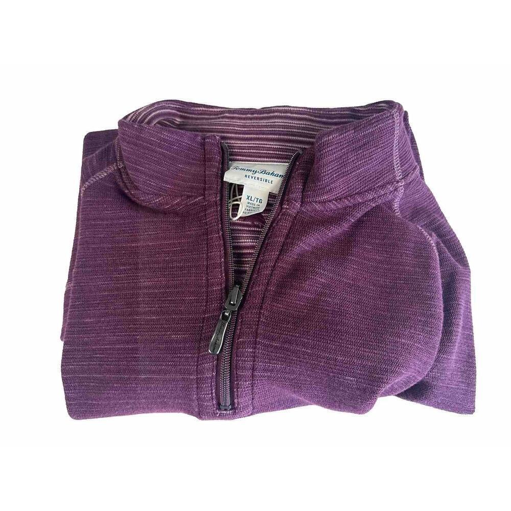 NWT - Tommy Bahama Men’s Reversible 1/2 Zip Pullover Sweater Sugar Plum Purple